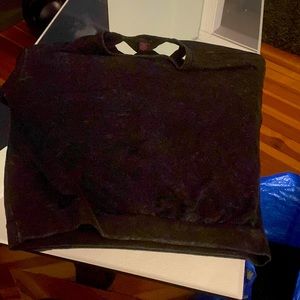 Sweat shirt with kris cross back and zipper long sleeve